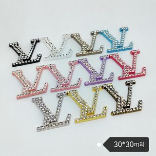 당나귀 집 다이아몬드 두 줄 다이아몬드 백합 알파벳 패치 머리장식 머리핀