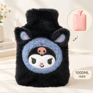겨울 손 발 복부 보온 물주머니 털커버 온수주머니 1000ml
