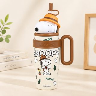 대용량 800ml 316 스테인리스 손잡이 빨대 보온 텀블러