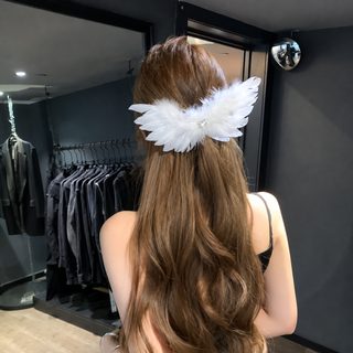 천사 날개 깃털 발레 헤어핀 여성 포인트 헤어 액세서리 하트 리본 집게핀