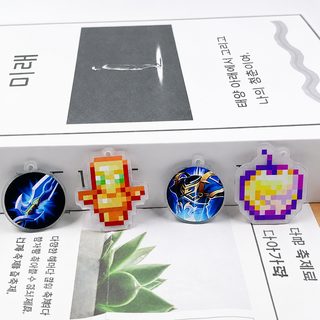 나의 세계 불사 토템 펜타스톰 주변 Minecraft 열쇠고리 학생 diy 액세서리 액세서리