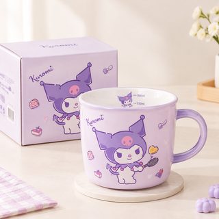 귀여운 캐릭터 도자기 눈금 머그컵 340ml 우유컵