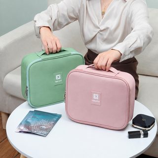 대용량 PU 화장품 파우치 여행용 휴대용 메이크업 세면도구 수납가방