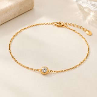 카드 집 고전 싱글 드릴 팔찌 두께 도금 18K 금 하나 드릴 비행접시 손장식