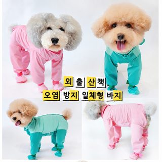 강아지 더러움 방지 방진복 외출 산책 개 빗물 방지 전부 소포 점프슈트 오