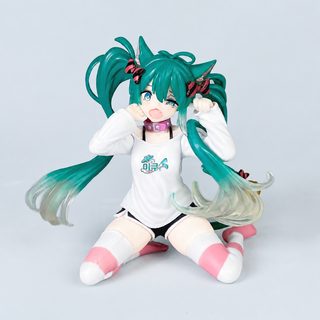 초음 미래 MIKU 무릎 꿇는 자세 고양이 귀 초음 압컵면 앉은 자세 수동 애니메이션 2차 미소녀 모형 비준