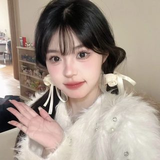 여성 리본 곱창 머리끈 고탄력 수제 패브릭 스크런치 발레코어 프렌치 빈티