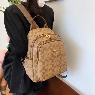 여성 대용량 백팩 PU 캐주얼 여행용 지퍼 백팩 27×13×34cm