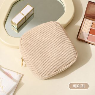 코듀로이 생리대 수납 파우치 여행용 여성용품 정리 가방