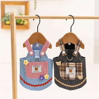 25년 봄 여름 신상품 강아지 옷 데님 원피스 얇은 봄 옷 테디 중소형견 애완