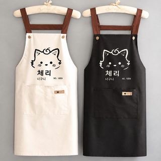 卡通防水防油围裙厨房家用可爱餐饮专用工作服印字做饭围腰男女款