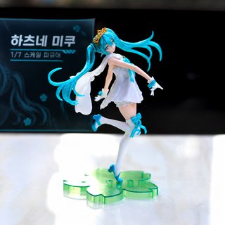 야광 크리스탈 미소녀 피규어 21cm 렘 람 하츠네 미쿠 드레스 장식 인형