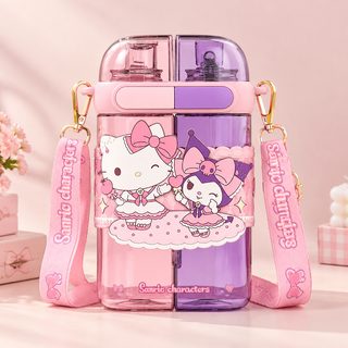 트라이탄 대용량 빨대 물병 캐릭터 스트랩 물통