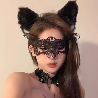 검은 꽃 가면 무도회 분장 도구 파티 신비 반얼굴 가면 안대 화장의 밤 마스