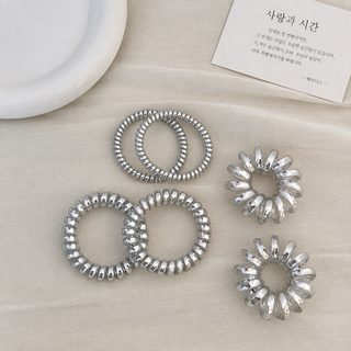 은색 전화선 머리띠녀 2024 왕홍 신형 고급감 냉랭 풍전 코일 머리끈 고무줄