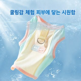 봄여름 강아지 마카롱 작은 나비 그물코 자외선 차단 서늘한 견인 조끼 고
