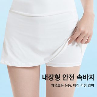 여성 테니스 스커트 노출 방지 플리츠 운동 치마 골프 헬스 요가 숏스커트