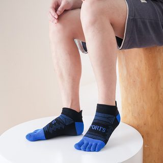 남성 스포츠 발가락 양말 봄가을용 면 혼방 컬러 배색 단목 양말 38-44