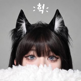 고양이 귀 머리띠 헤어핀 코스프레 입체 퍼 동물귀 세안밴드 로리타 머리장