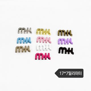 M 금속 걸이 도금 페인트 영문 자모 백합 패치 머리장식 머리핀 머리띠 핸드폰 케이스 부품 17 * 7MM