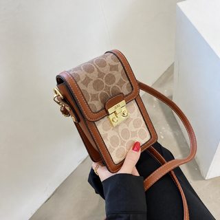 手机包包女2026新款潮气质印花斜挎印花单肩包竖款小方包迷你包包
