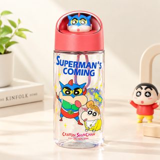 트라이탄 어린이 빨대 물병 캐릭터 휴대용 물통 500ml