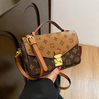 여성 프린트 미니 사각 숄더백 핸드백 크로스백 기하학 패턴 데일리 가방