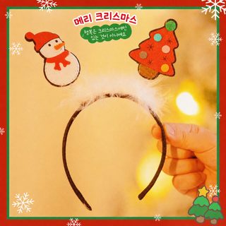 크로스보더 신상 크리스마스 스프링 머리띠 눈사람 크리스마스 트리 머리