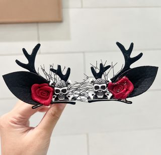 할로윈 해골 호박 유령 용뿔 머리핀 클립 남녀공용 코스튬 분장 머리장식