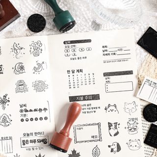 크로스보더 목재 손잡이 고무 인장 diy 수장 인장 목제 도장 나무 인장 재료