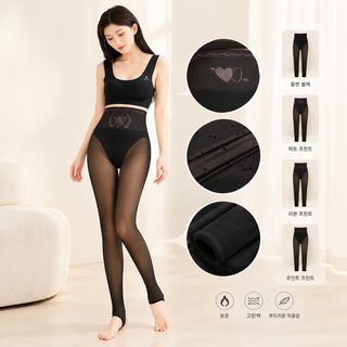 웨이브 점퍼 기모 두께 보온 블랙 스타킹 맨다리 섹시 가짜 스킨 레깅스 가