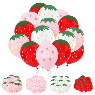 국경 간 12인치 딸기 수박 풍선 장면 장식 배치 생일 파티 명절 과일 딸기 테