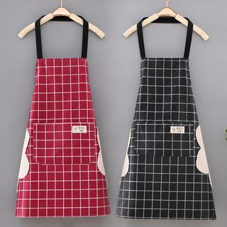 손 닦을 수 있는 광고 가정 기름 방지 민소매 앞치마 둘레옷 가정용 청결 앞치마식 주방 닦을 수 있는 손 기름 방지