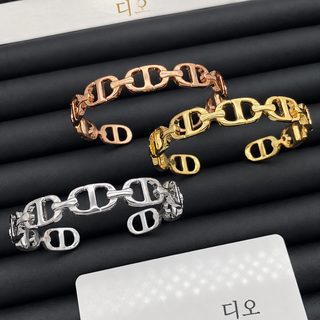 D 레터링 황동 전기도금 오픈 뱅글 팔찌 돼지코 디자인 빈티지 액세서리