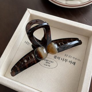 2026 신상 여성용 아크릴 대형 집게핀 13cm 뒷머리 올림머리 헤어핀 다크브라