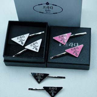 P자 삼각 알파벳 머리핀 여성 앞머리 옆머리 일자핀 사이드 클립 4종