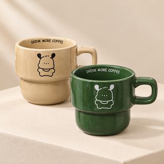 강아지 도자기 머그컵 스태킹 커피잔 우유컵