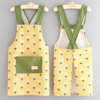 简约帆布厨房围裙家用做饭防污透气围腰餐饮专用耐脏工作服新款女