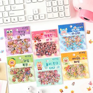 靓仔露迪可爱卡通贴纸手账贴纸 跨境贴纸儿童贴纸防水pet手帐贴纸