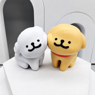 붐 플레이 블라인드 박스 피규어 라인 강아지 해피 스티커 지정 Maltese의 치