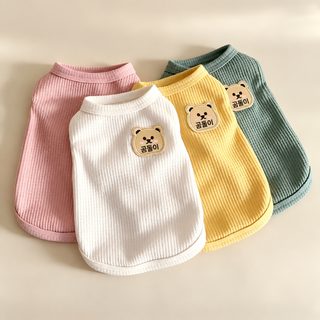 여름 얇은 강아지 와플거 통기 조끼 애완동물 테디 비베어 귀빈 고양이 소