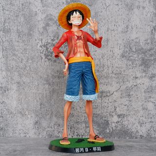 해적왕 밀짚모자 루피 웃는 얼굴 1/4 역동 포즈 40cm PVC 조각상 모형 장식 피