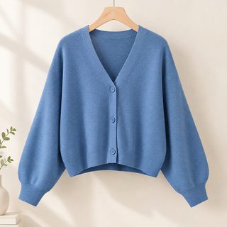니트 카디건 여성 춘추 2025 신상 박쥐 셔츠 짧은 겉옷 숄 스웨터 외투 여성