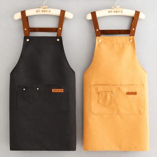 심플한 두 어깨 조절 앞치마 가정용 주방 요리 내마모 앞허리 요식 노점 남녀 작업복 인쇄