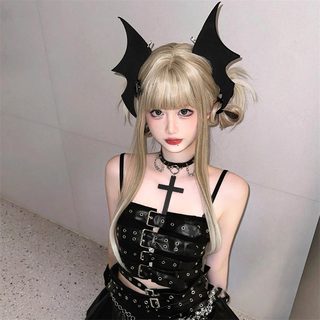 다크 인스타 악마 박쥐 날개 오리집게핀 고딕 로리타 서브컬처 여성 헤어