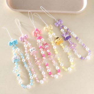 산리오 캐릭터 휴대폰 스트랩 비즈 아크릴 키링 액세서리