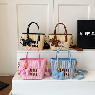 2025 크로스보더 신형 bags 알파벳 짜임 가방 초편 가방 min계 대용량 숄더 휴