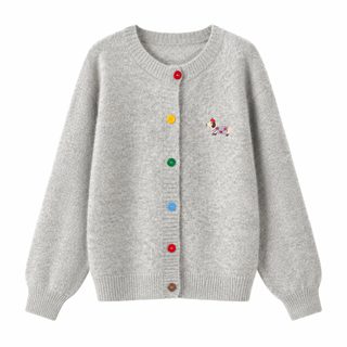 女装韩版圆领刺绣针织开衫2026新款小香风春秋冬韩系上衣百搭毛衣