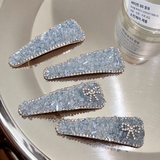 블루 다이아몬드 크리스탈 헤어 액세서리 여자 옆면 클립 bb 클립 반짝이 머리핀 사치 머리핀 리본 앞머리 클립법