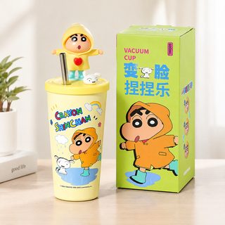 캐릭터 피규어 빨대 보온 텀블러 600ml 스테인리스 학생 사무실 물컵